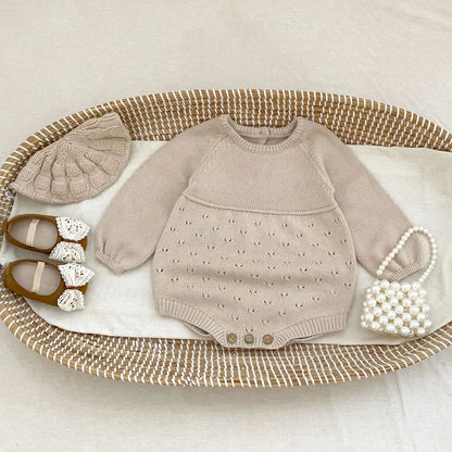 長袖ロンパース レースニット長袖ロンパース【mh0011084】