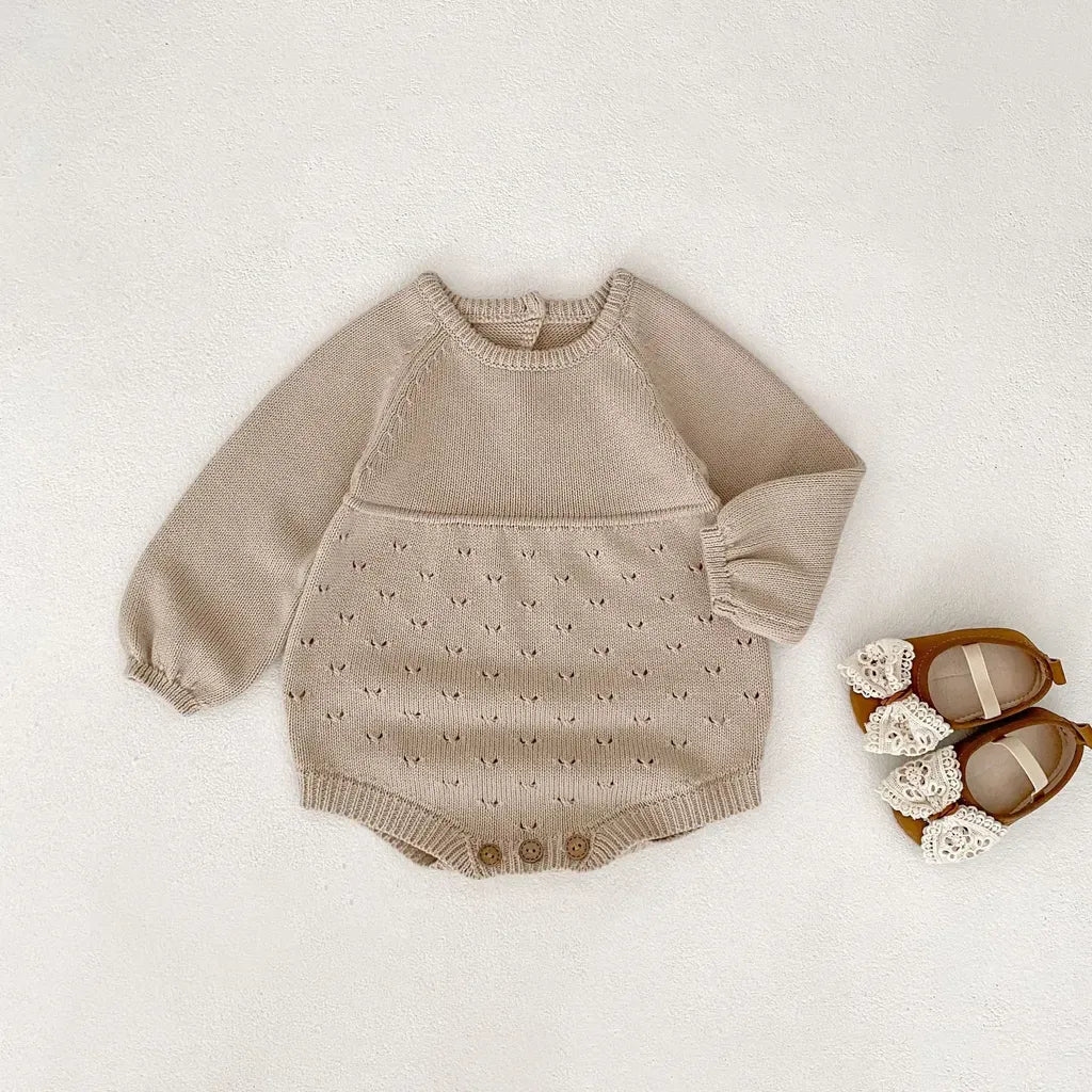 長袖ロンパース レースニット長袖ロンパース【mh0011084】