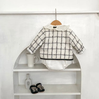 ロンパースセットアップ ファンシーツイードジャケット/チュールロンパース【mh0011085】