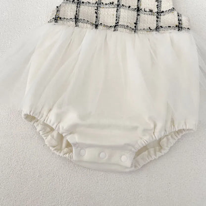 ロンパースセットアップ ファンシーツイードジャケット/チュールロンパース【mh0011085】