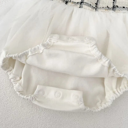 ロンパースセットアップ ファンシーツイードジャケット/チュールロンパース【mh0011085】