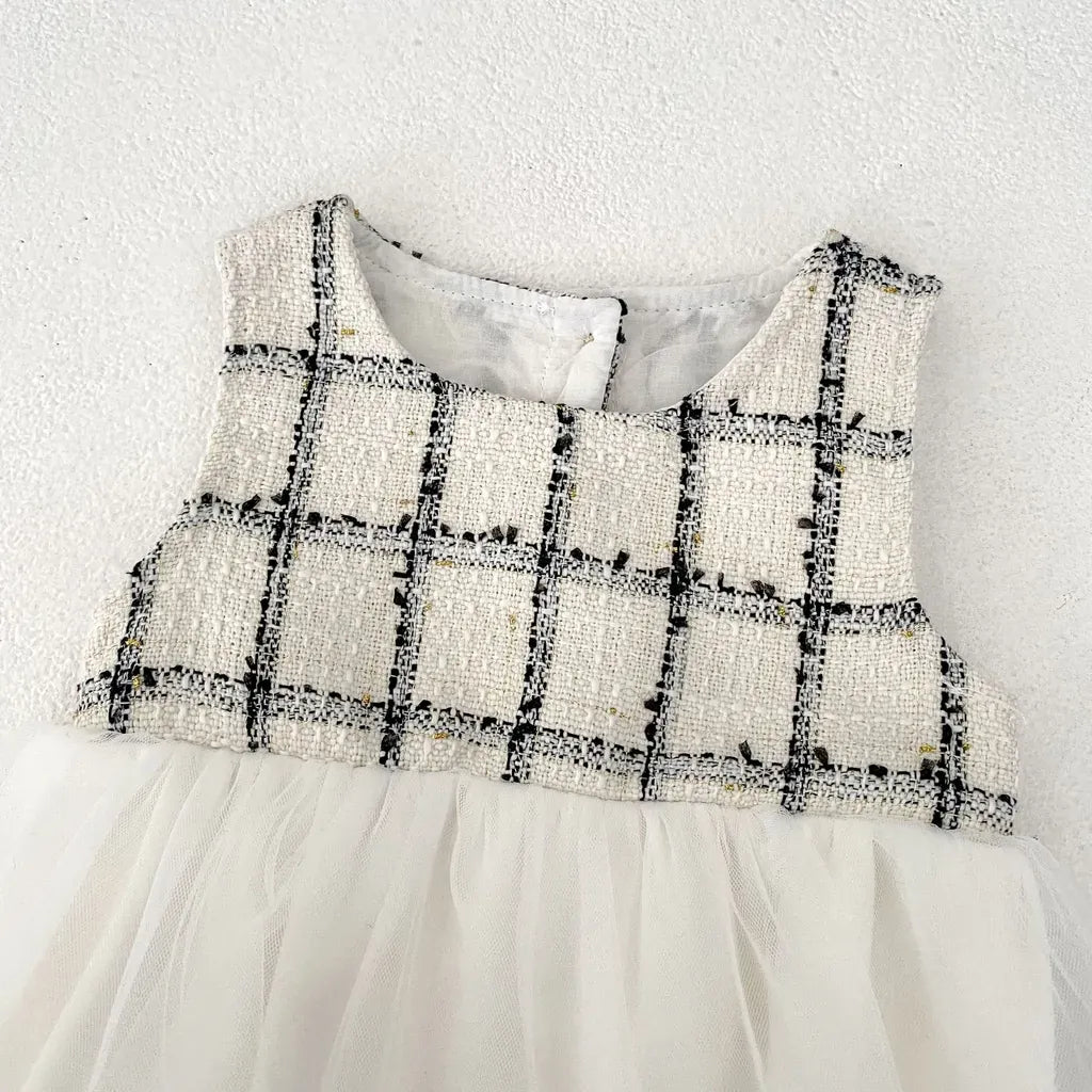 ロンパースセットアップ ファンシーツイードジャケット/チュールロンパース【mh0011085】