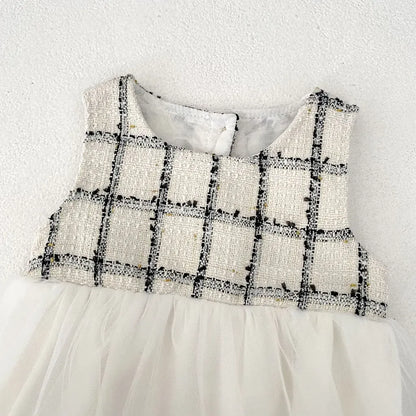 ロンパースセットアップ ファンシーツイードジャケット/チュールロンパース【mh0011085】