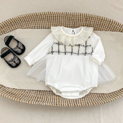 ロンパースセットアップ ファンシーツイードジャケット/チュールロンパース【mh0011085】