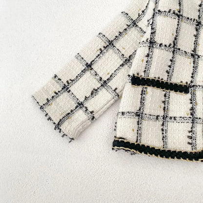 ロンパースセットアップ ファンシーツイードジャケット/チュールロンパース【mh0011085】