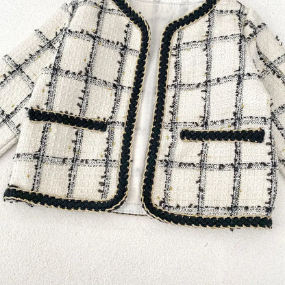 ロンパースセットアップ ファンシーツイードジャケット/チュールロンパース【mh0011085】