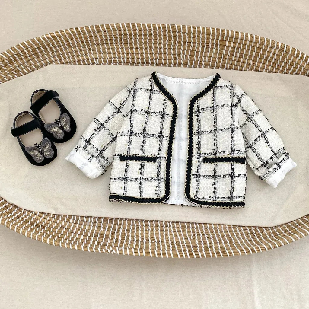 ロンパースセットアップ ファンシーツイードジャケット/チュールロンパース【mh0011085】