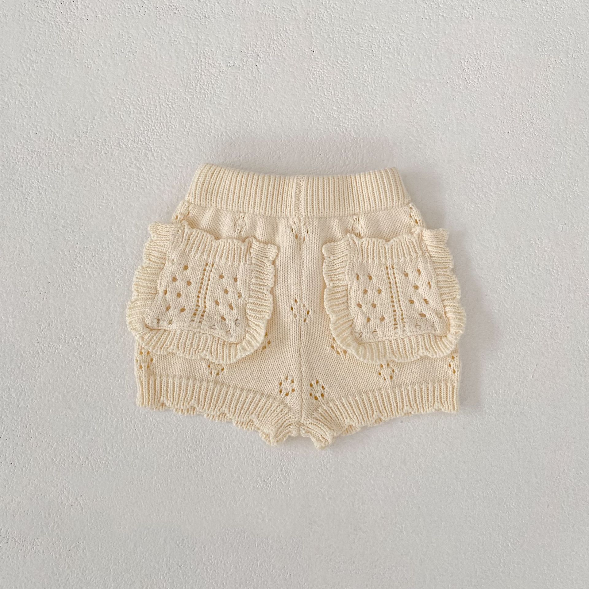 長袖セットアップ pants / 66cm Collar Knitted Shirt & Shorts 襟付き ニット 長袖シャツ ショーツ【mh0012180】