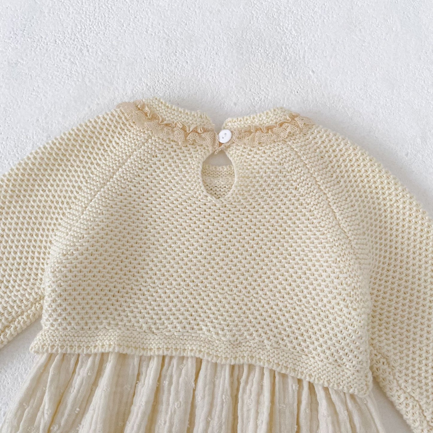 長袖ロンパース Patchwork Knitted Romper パッチワーク ニット ロンパース【mh0012179】