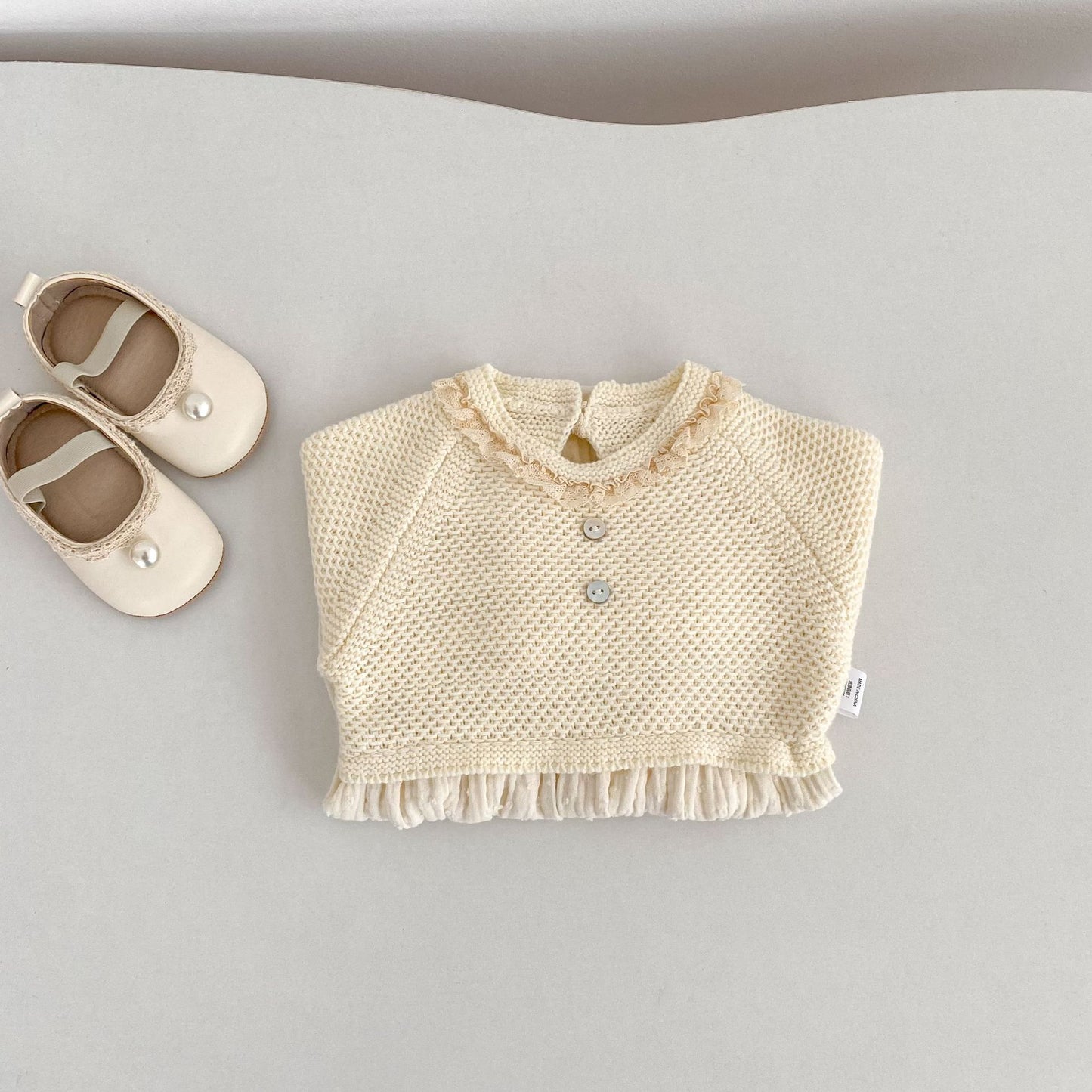 長袖ロンパース Patchwork Knitted Romper パッチワーク ニット ロンパース【mh0012179】