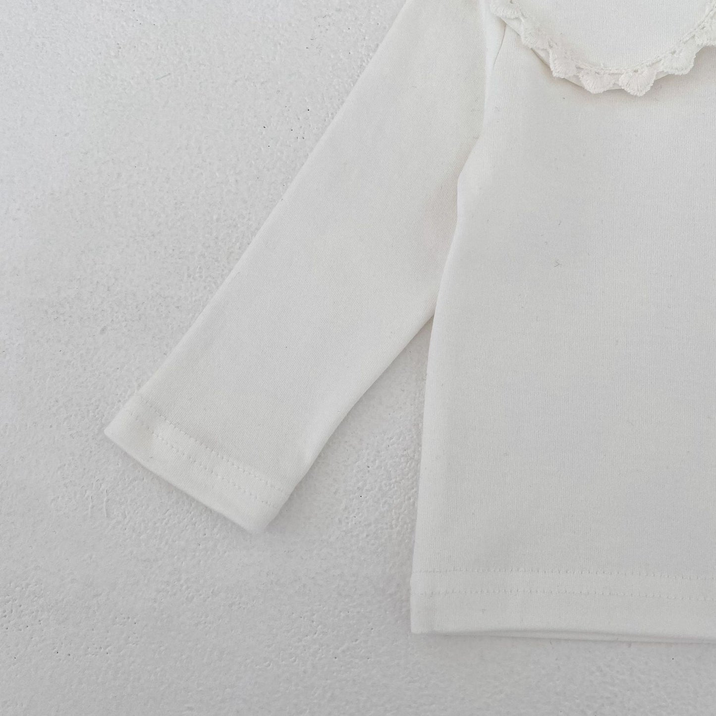 長袖シャツ・ブラウス Peter Pan Collar Long Sleeve T-Shirt 襟付き 長袖Tシャツ【mh0012176】