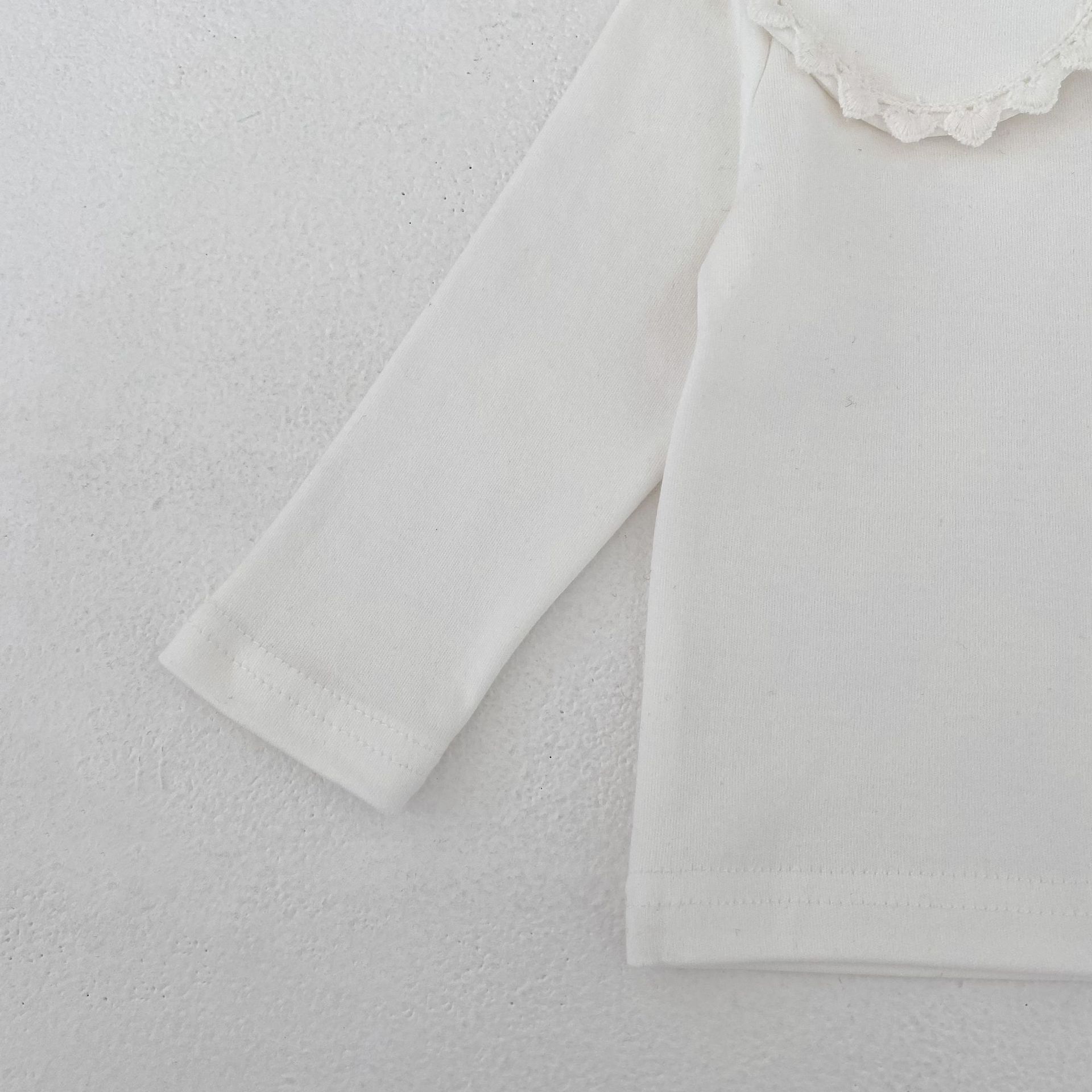 長袖シャツ・ブラウス Peter Pan Collar Long Sleeve T-Shirt 襟付き 長袖Tシャツ【mh0012176】