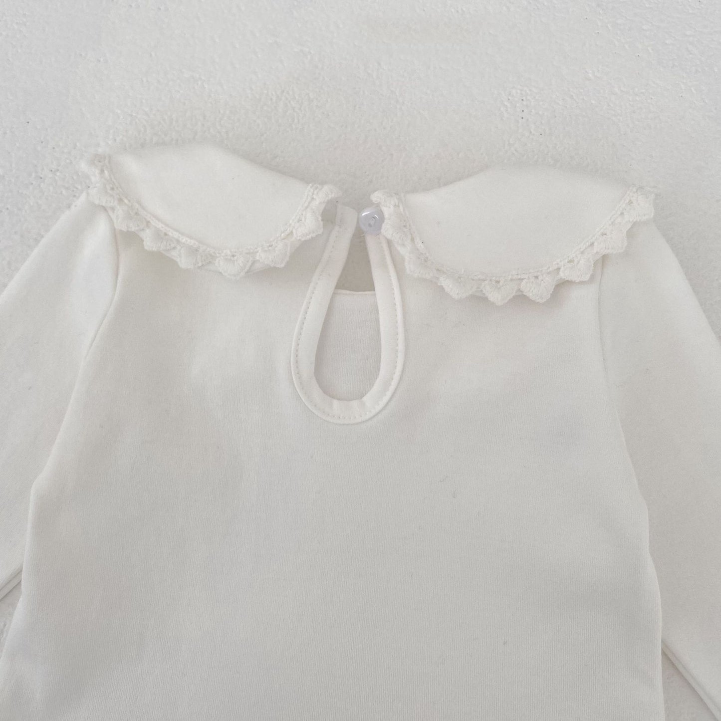 長袖シャツ・ブラウス Peter Pan Collar Long Sleeve T-Shirt 襟付き 長袖Tシャツ【mh0012176】