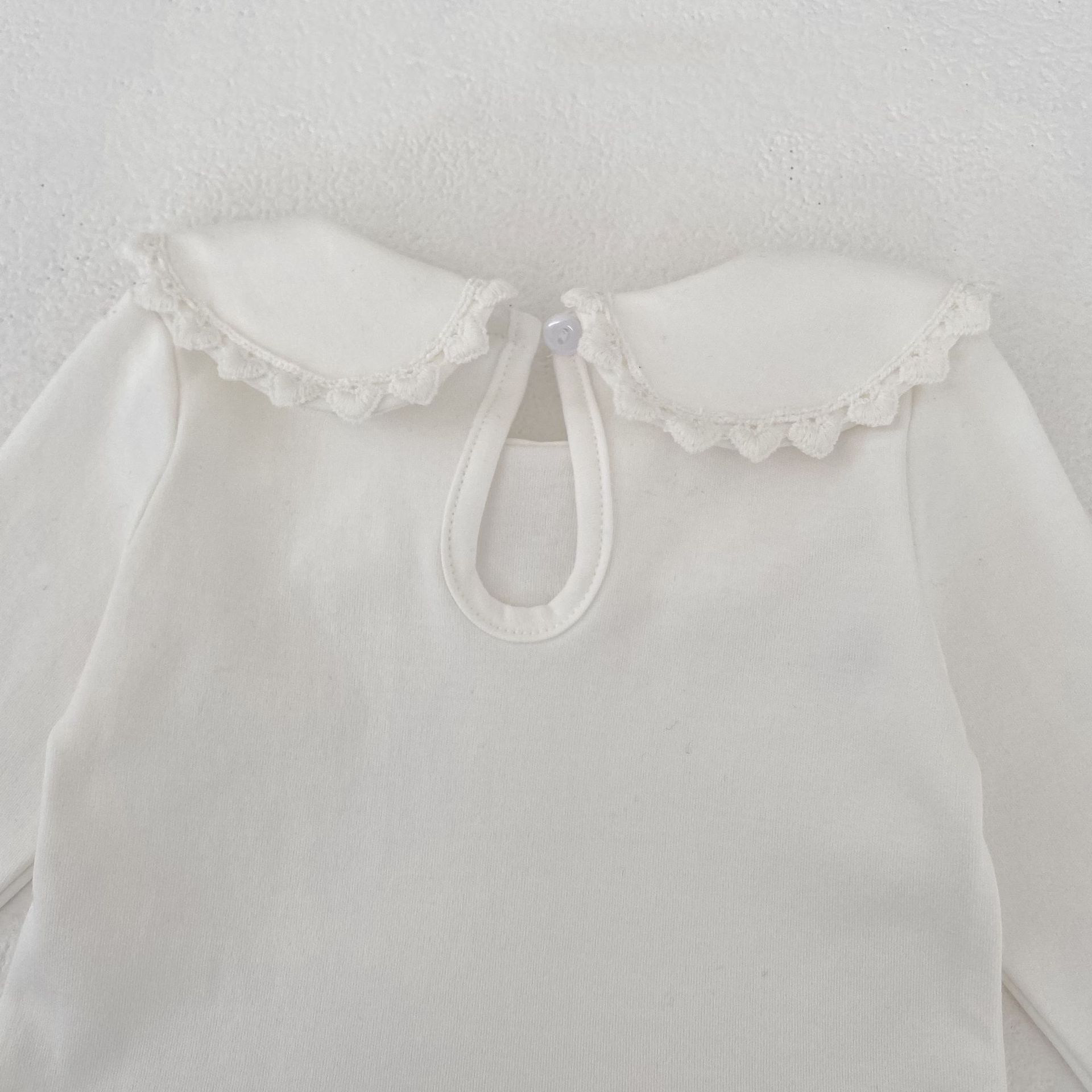 長袖シャツ・ブラウス Peter Pan Collar Long Sleeve T-Shirt 襟付き 長袖Tシャツ【mh0012176】