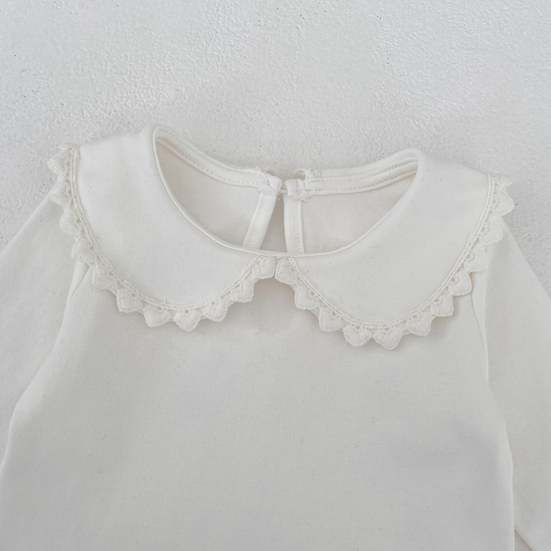長袖シャツ・ブラウス Peter Pan Collar Long Sleeve T-Shirt 襟付き 長袖Tシャツ【mh0012176】