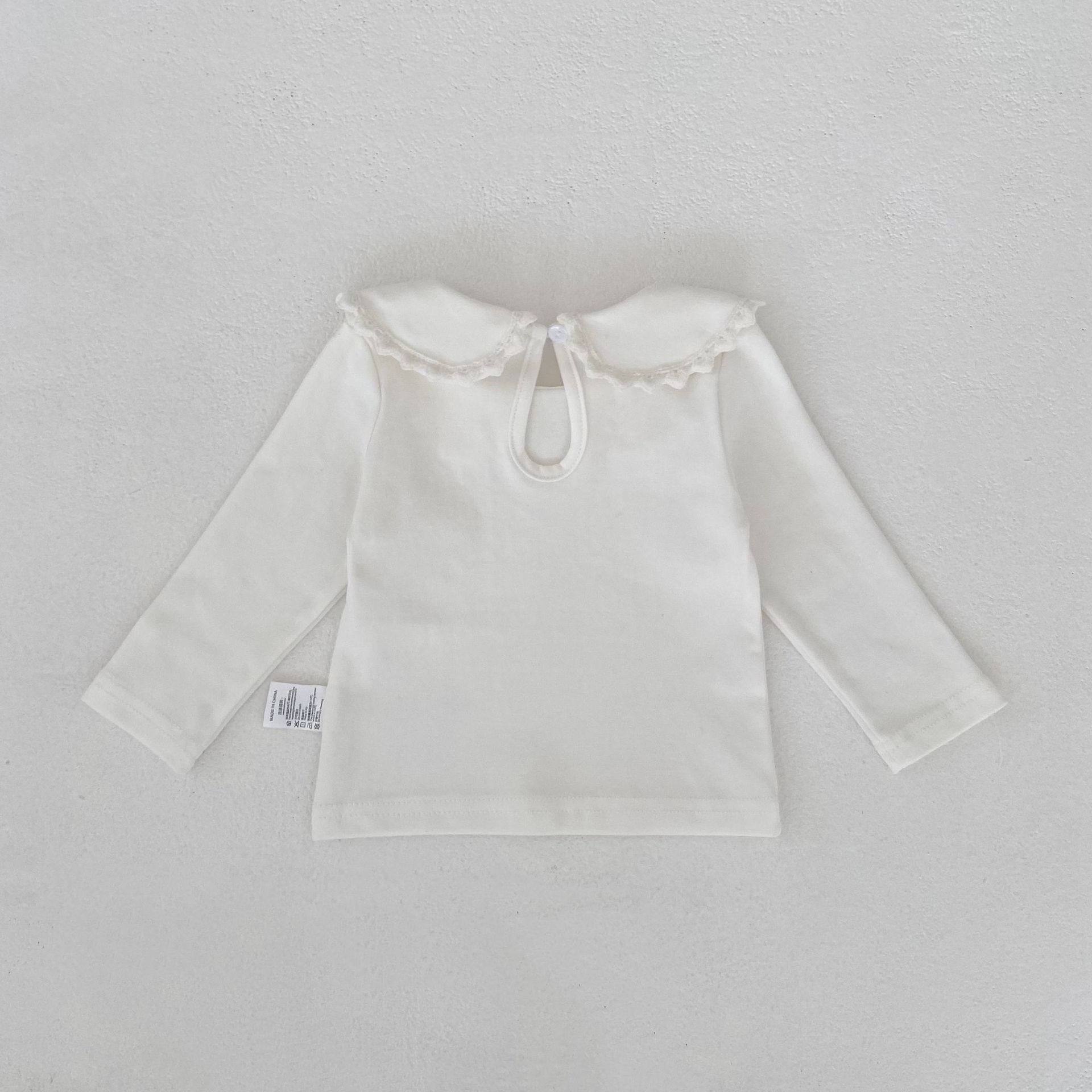 長袖シャツ・ブラウス Peter Pan Collar Long Sleeve T-Shirt 襟付き 長袖Tシャツ【mh0012176】