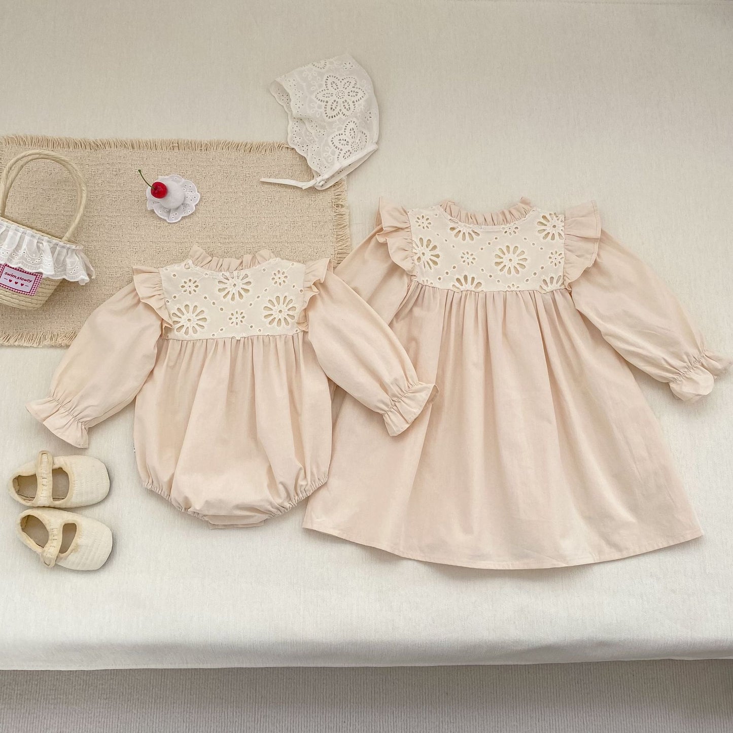 長袖ロンパース Princess Lace Romper Dress プリンセス レース ロンパース ワンピース【mh0012172】