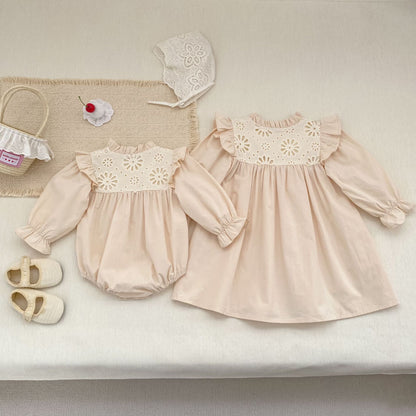 長袖ロンパース Princess Lace Romper Dress プリンセス レース ロンパース ワンピース【mh0012172】