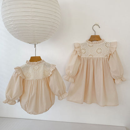 長袖ロンパース Princess Lace Romper Dress プリンセス レース ロンパース ワンピース【mh0012172】