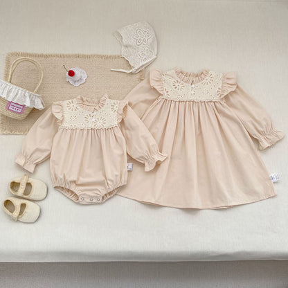 長袖ロンパース Princess Lace Romper Dress プリンセス レース ロンパース ワンピース【mh0012172】