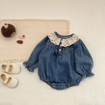 長袖ロンパース Princess Long-Sleeve Denim Romper プリンセス デニム 長袖ロンパース【mh0012184】