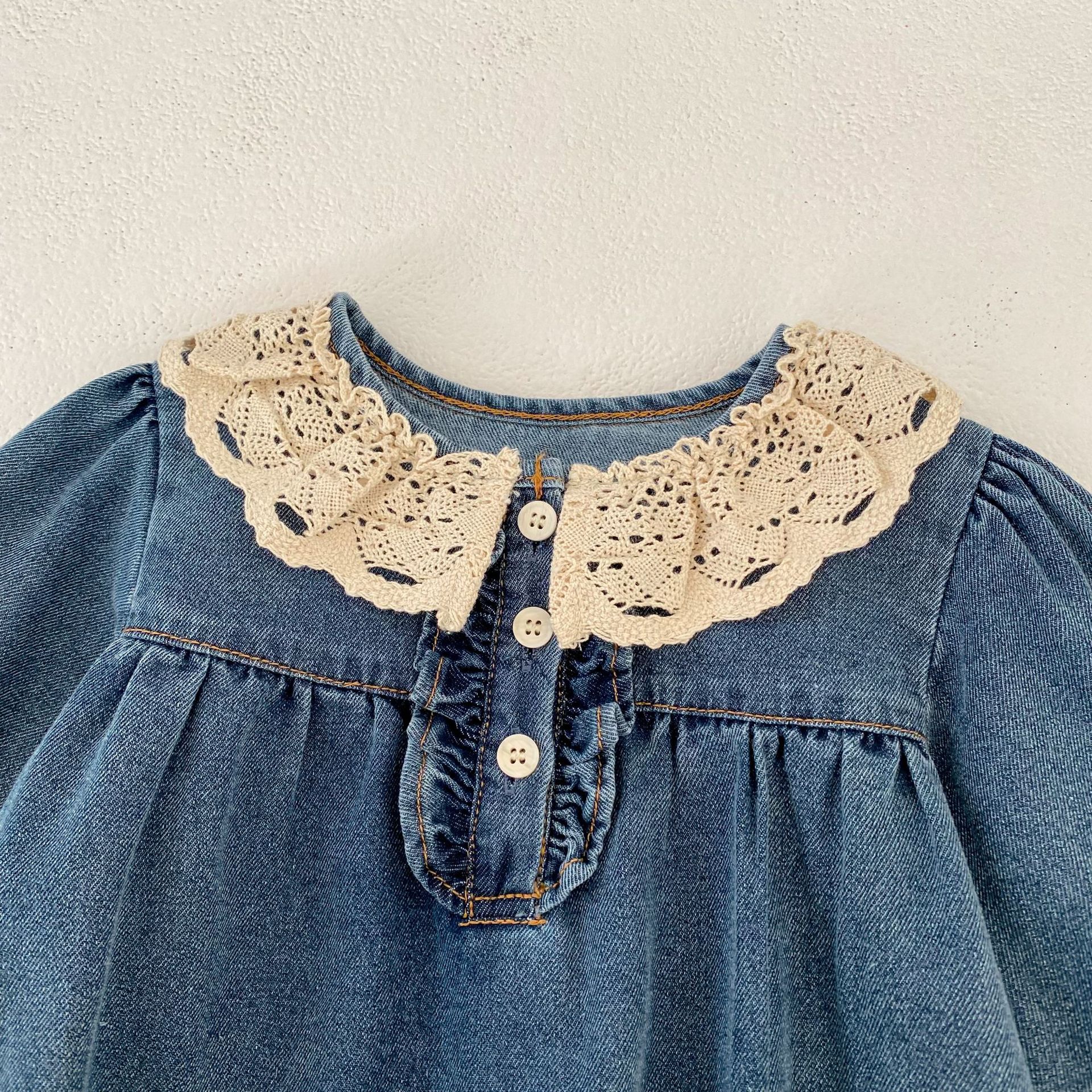 長袖ロンパース Princess Long-Sleeve Denim Romper プリンセス デニム 長袖ロンパース【mh0012184】