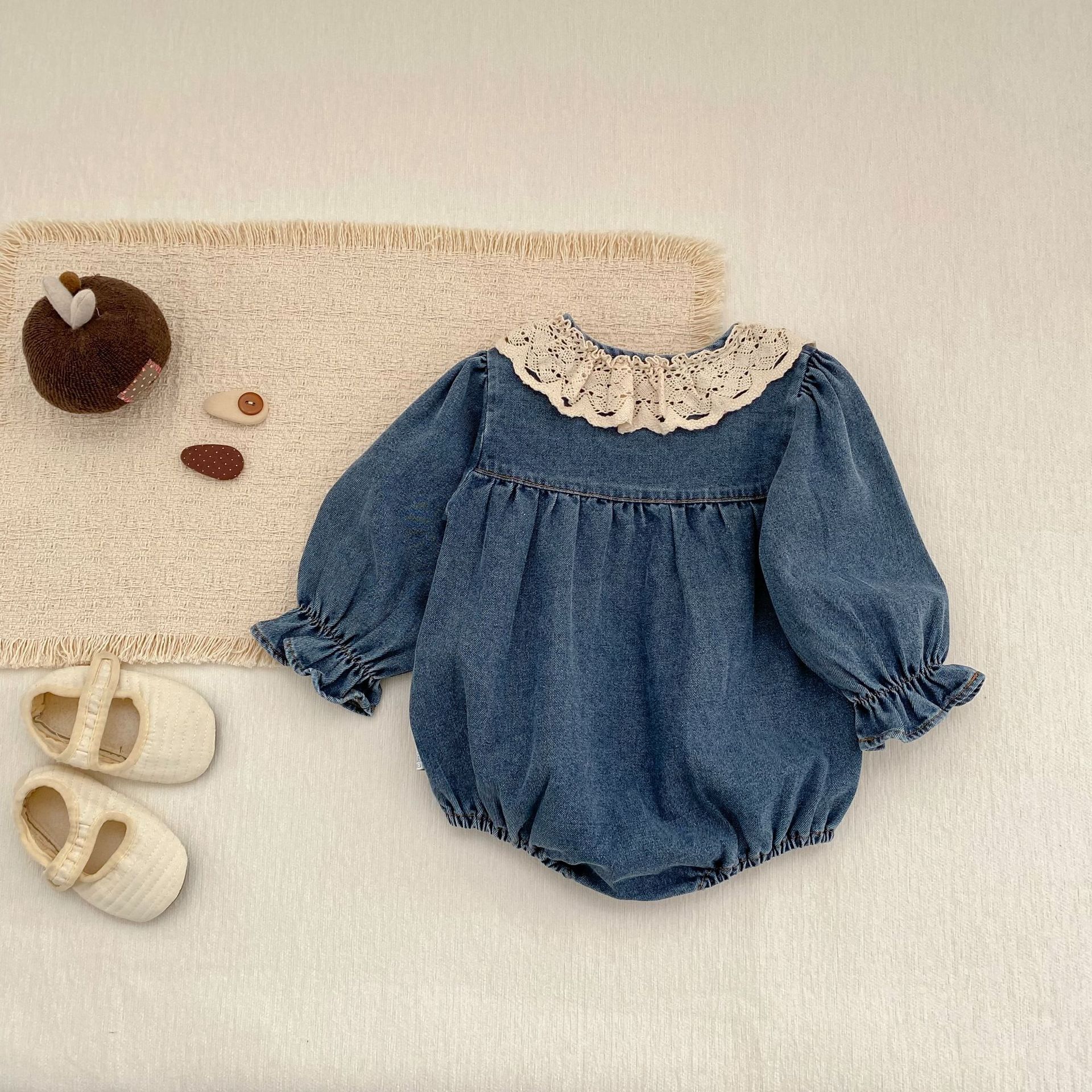 長袖ロンパース Princess Long-Sleeve Denim Romper プリンセス デニム 長袖ロンパース【mh0012184】