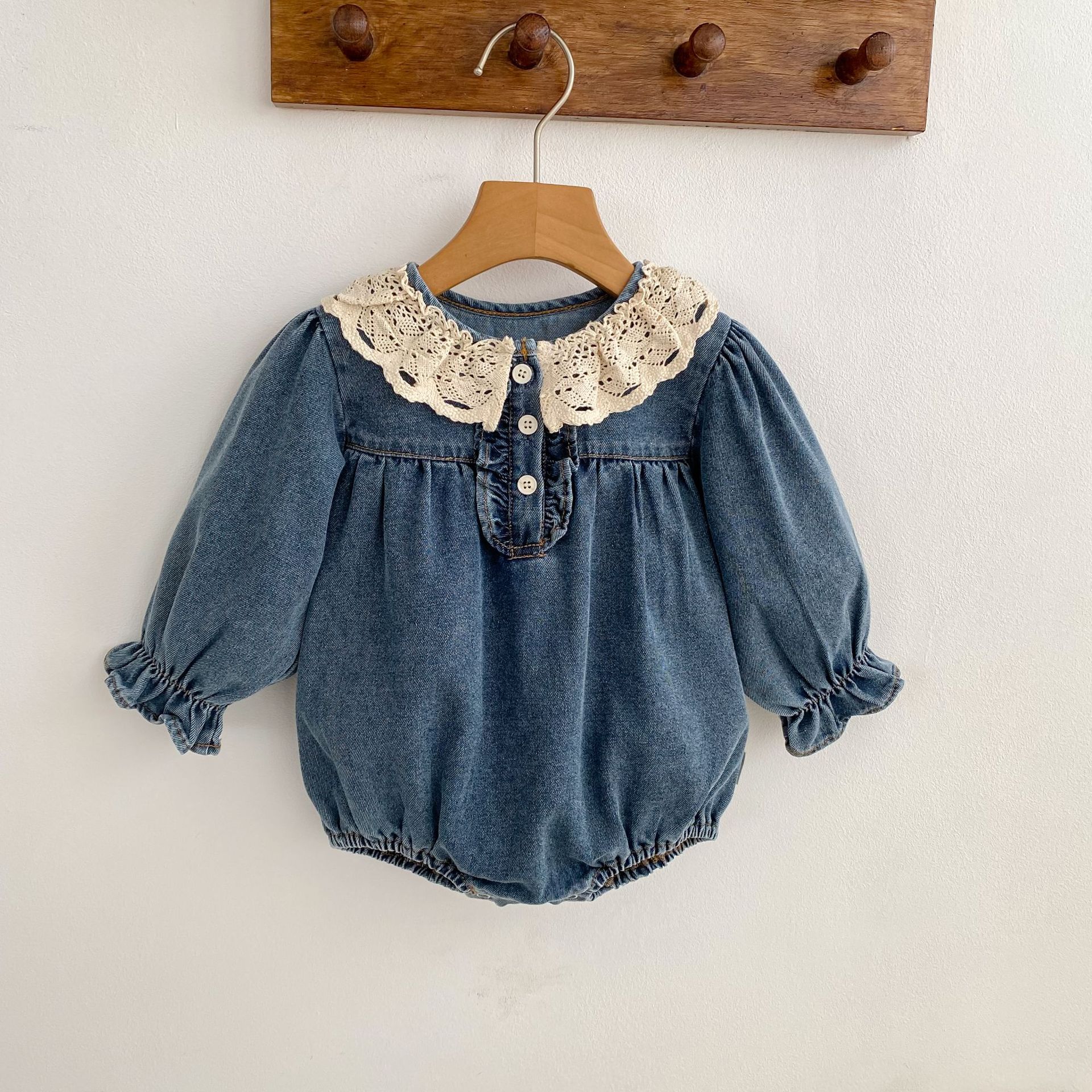 長袖ロンパース Princess Long-Sleeve Denim Romper プリンセス デニム 長袖ロンパース【mh0012184】