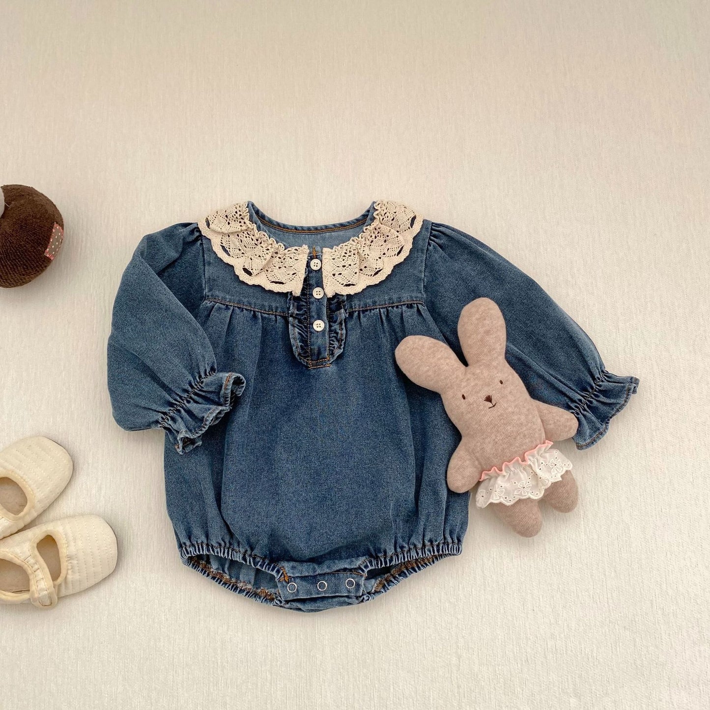 長袖ロンパース Princess Long-Sleeve Denim Romper プリンセス デニム 長袖ロンパース【mh0012184】