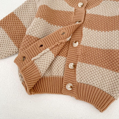 カーディガン・パーカー Striped Cotton Knitted Cardigan ボーダー コットン ニット カーディガン【mh0012177】