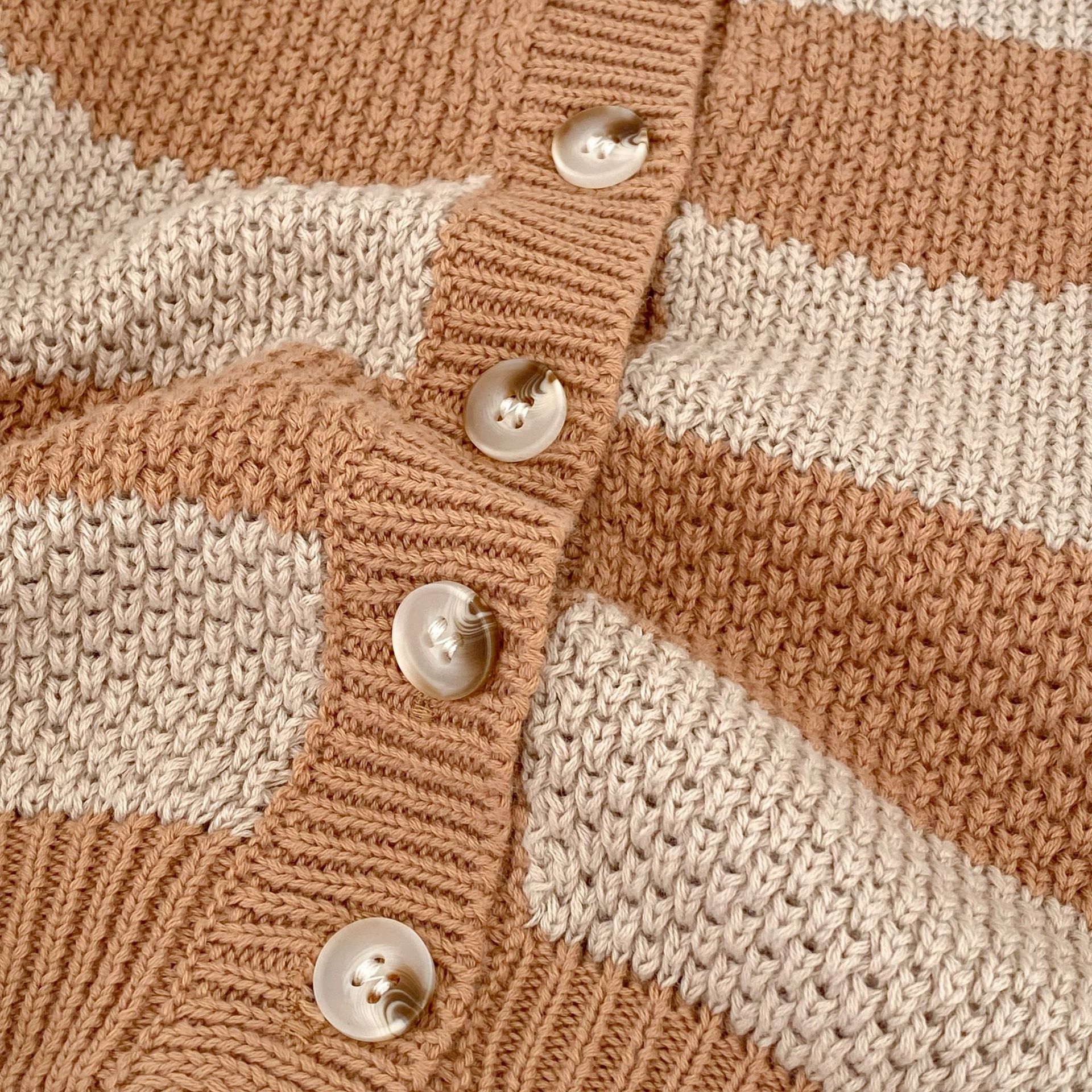 カーディガン・パーカー Striped Cotton Knitted Cardigan ボーダー コットン ニット カーディガン【mh0012177】