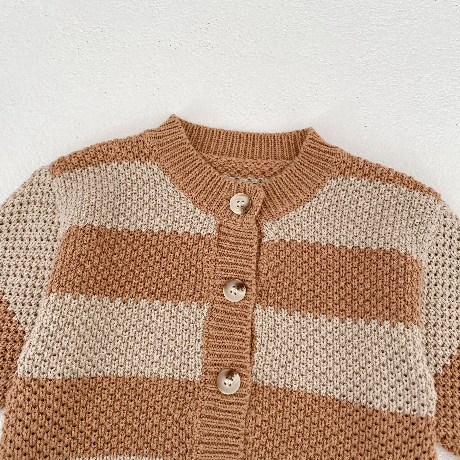 カーディガン・パーカー Striped Cotton Knitted Cardigan ボーダー コットン ニット カーディガン【mh0012177】