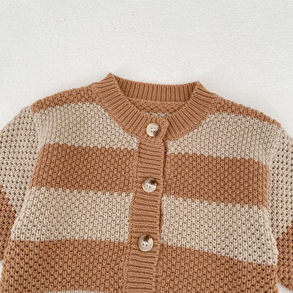 カーディガン・パーカー Striped Cotton Knitted Cardigan ボーダー コットン ニット カーディガン【mh0012177】