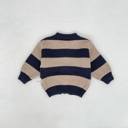 カーディガン・パーカー Striped Cotton Knitted Cardigan ボーダー コットン ニット カーディガン【mh0012177】