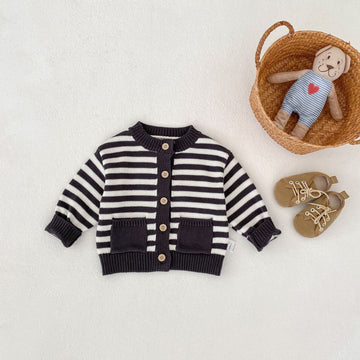 カーディガン・パーカー Striped Knitted Cardigan ボーダー ニット カーディガン【mh0012183】