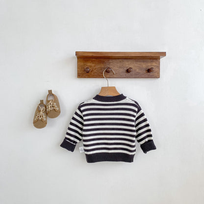カーディガン・パーカー Striped Knitted Cardigan ボーダー ニット カーディガン【mh0012183】