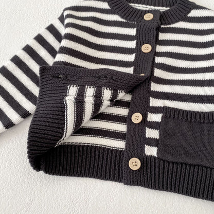 カーディガン・パーカー Striped Knitted Cardigan ボーダー ニット カーディガン【mh0012183】
