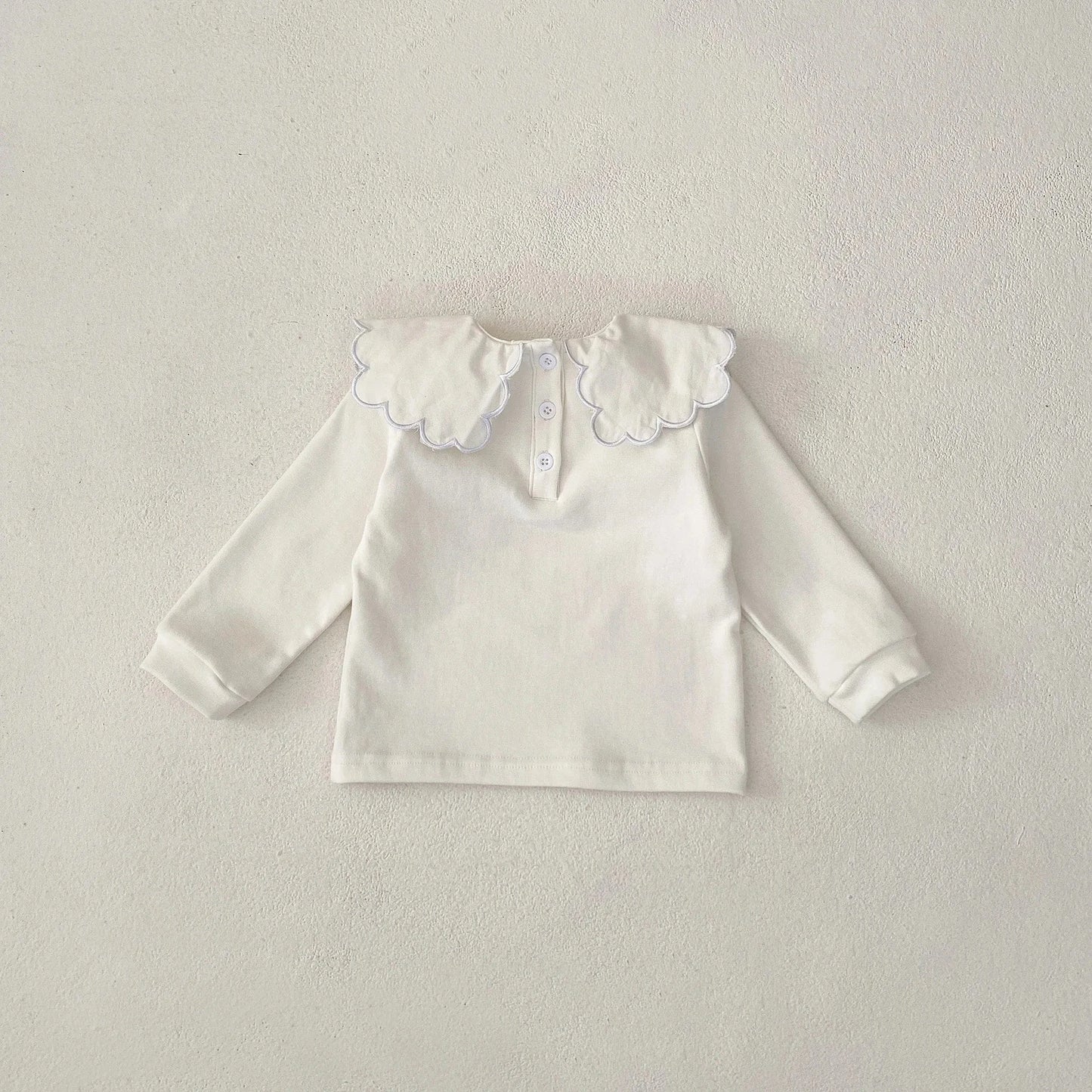 長袖セットアップ ベビートップス/パンツ 水玉ドット/無地スクエア襟長袖Tシャツ/サスペンダーレーススカートブルマパンツ【mh0007334】