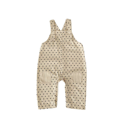 長袖セットアップ 水玉ドットプリントオーバーオール/長袖Tシャツ【mh0010520】