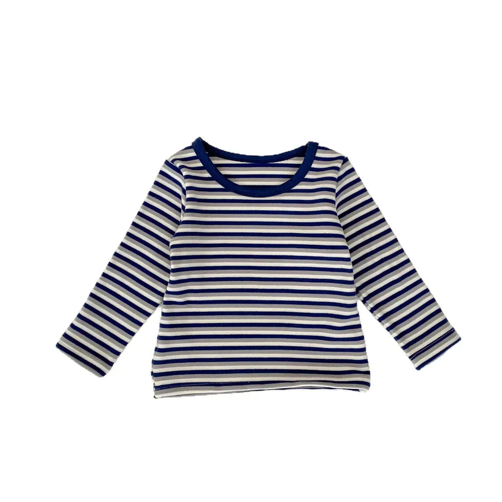 長袖セットアップ ボーダー長袖Tシャツ/コーデュロイサロペットパンツ【mh0011086】