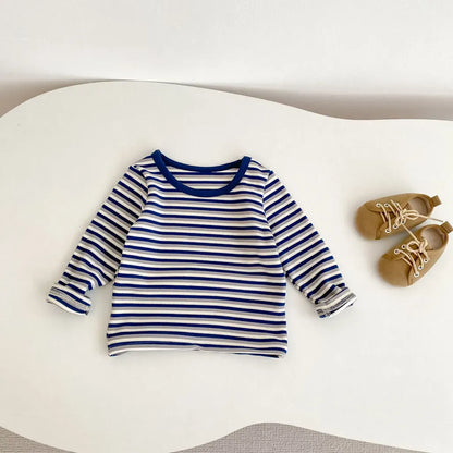 長袖セットアップ ボーダー長袖Tシャツ/コーデュロイサロペットパンツ【mh0011086】