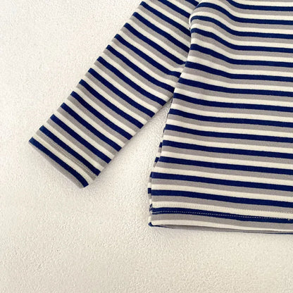 長袖セットアップ ボーダー長袖Tシャツ/コーデュロイサロペットパンツ【mh0011086】