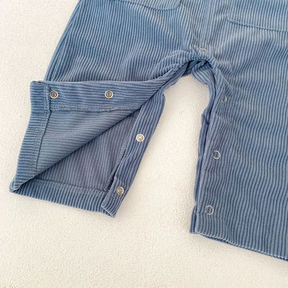 長袖セットアップ ボーダー長袖Tシャツ/コーデュロイサロペットパンツ【mh0011086】