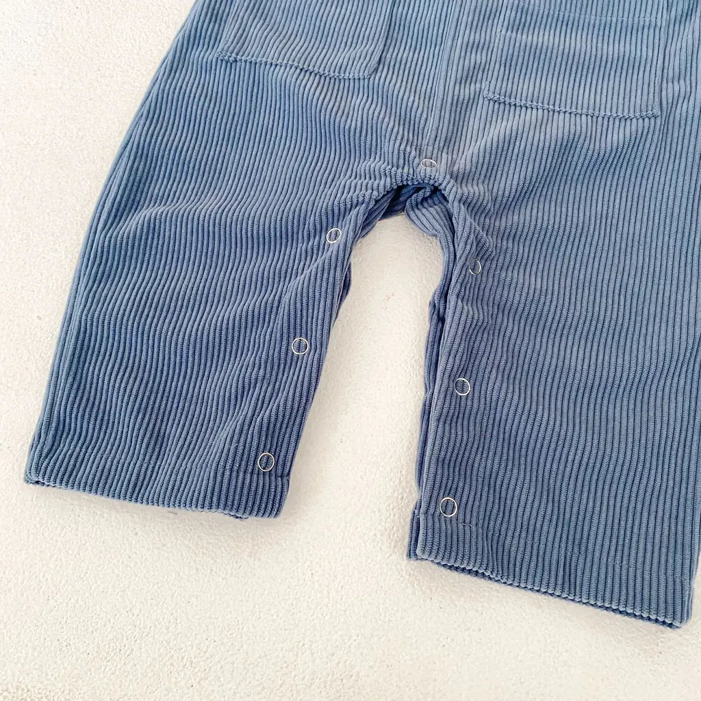 長袖セットアップ ボーダー長袖Tシャツ/コーデュロイサロペットパンツ【mh0011086】