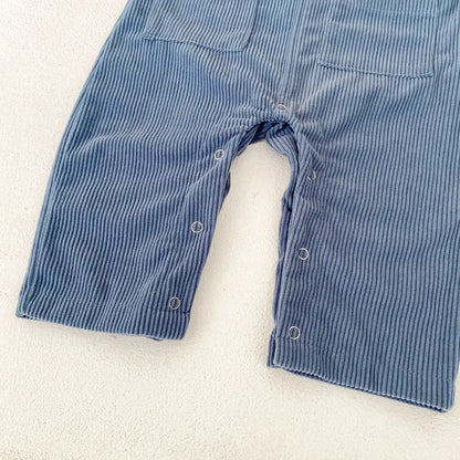 長袖セットアップ ボーダー長袖Tシャツ/コーデュロイサロペットパンツ【mh0011086】