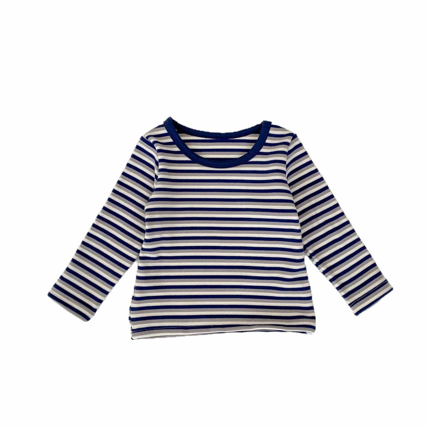 長袖セットアップ tops / 73cm ボーダー長袖Tシャツ/コーデュロイサロペットパンツ【mh0011086】