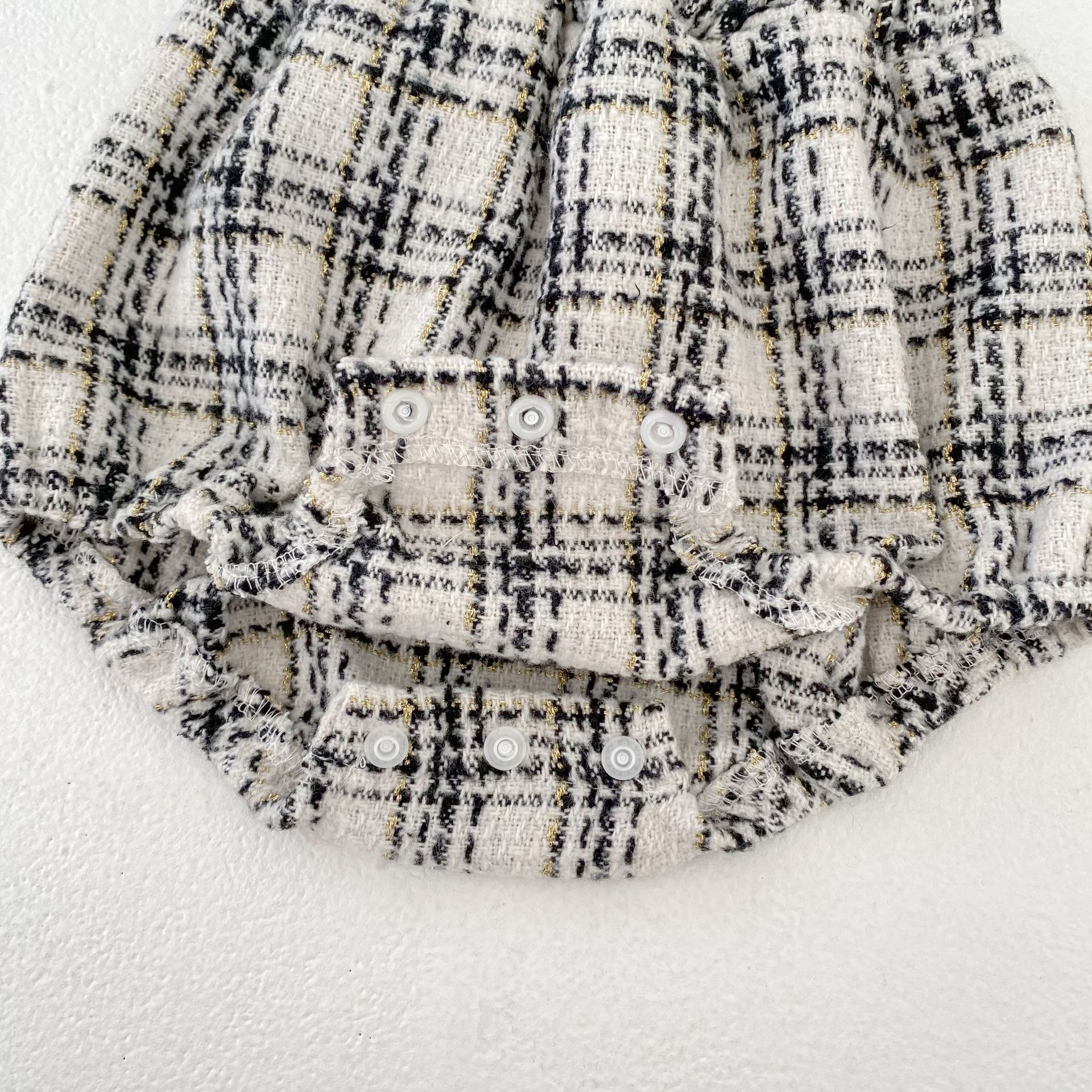 サロペットパンツ・サスペンダーパンツ Tweed Style Suspender Romper ツイード風 サスペンダー ロンパース【mh0012166】
