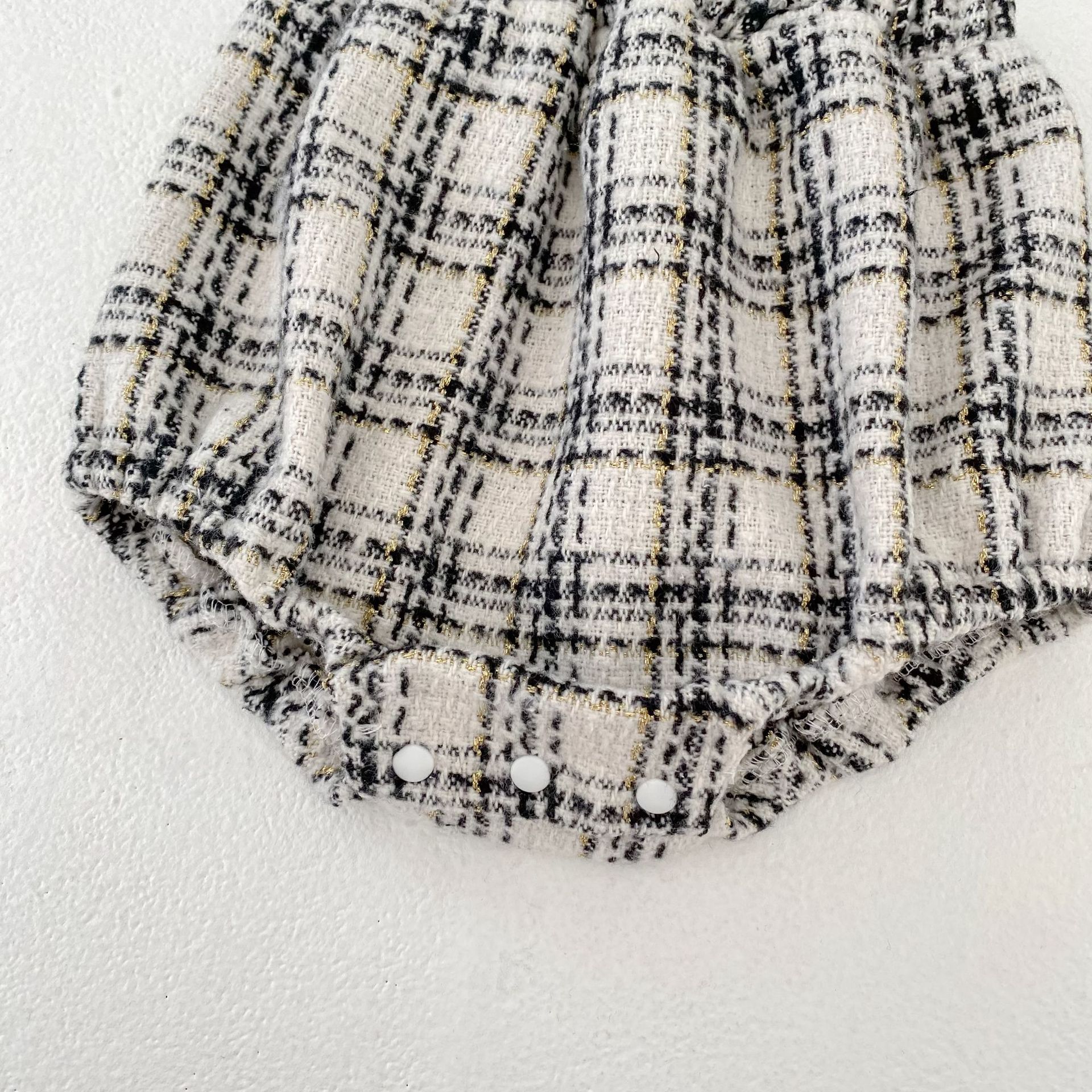 サロペットパンツ・サスペンダーパンツ Tweed Style Suspender Romper ツイード風 サスペンダー ロンパース【mh0012166】