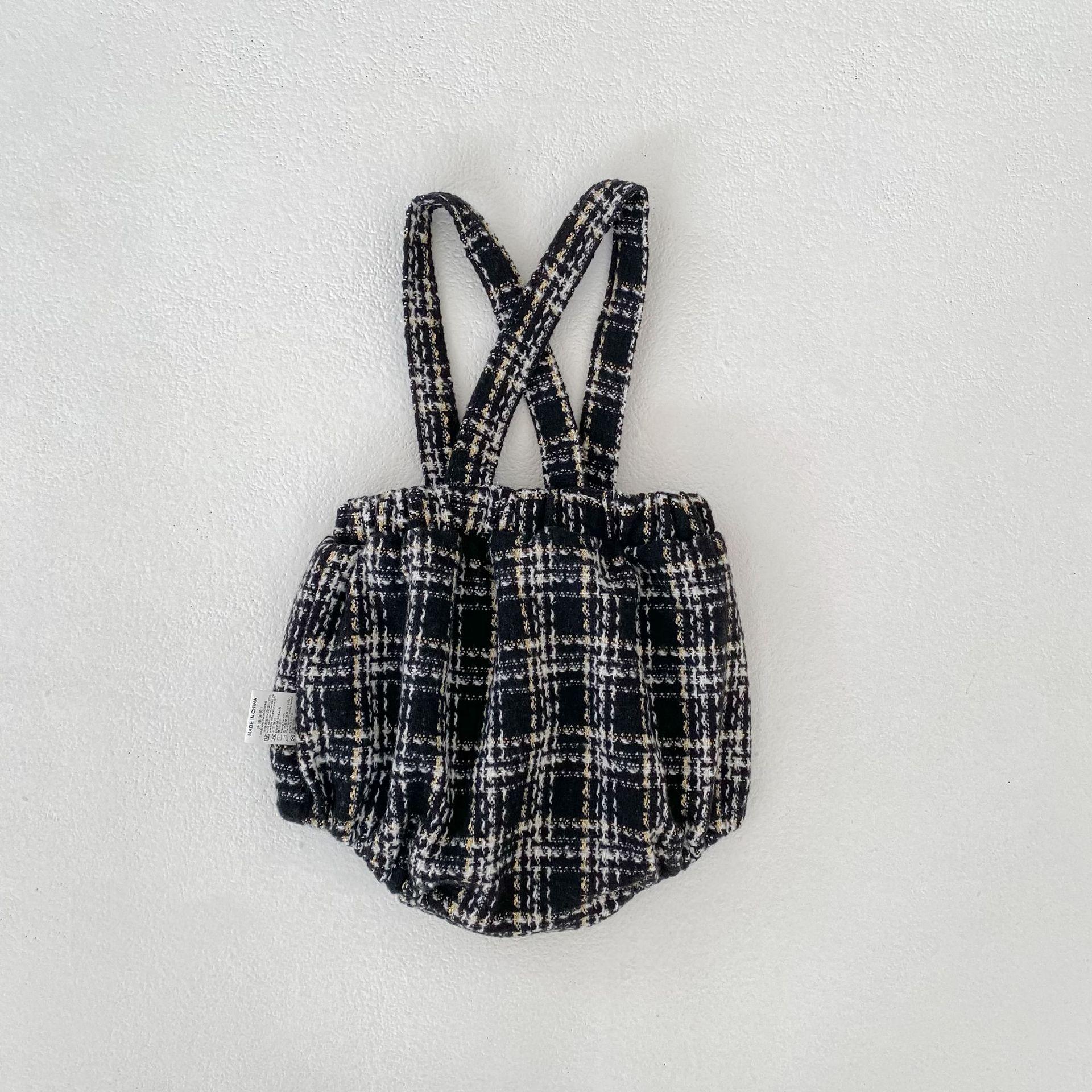 サロペットパンツ・サスペンダーパンツ Tweed Style Suspender Romper ツイード風 サスペンダー ロンパース【mh0012166】