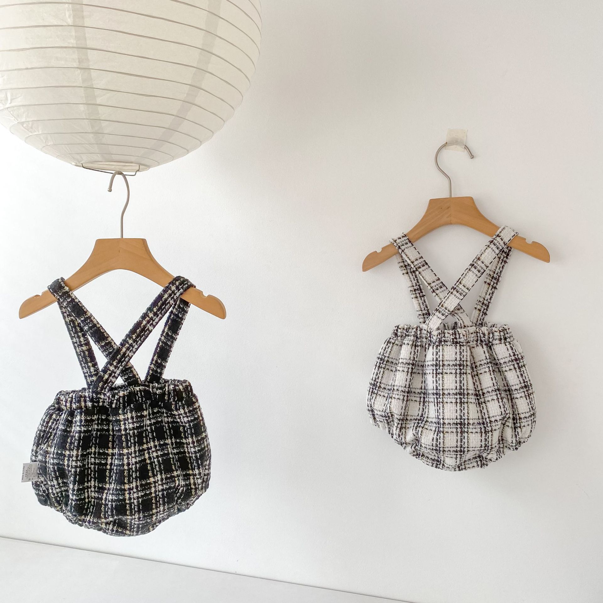 サロペットパンツ・サスペンダーパンツ Tweed Style Suspender Romper ツイード風 サスペンダー ロンパース【mh0012166】